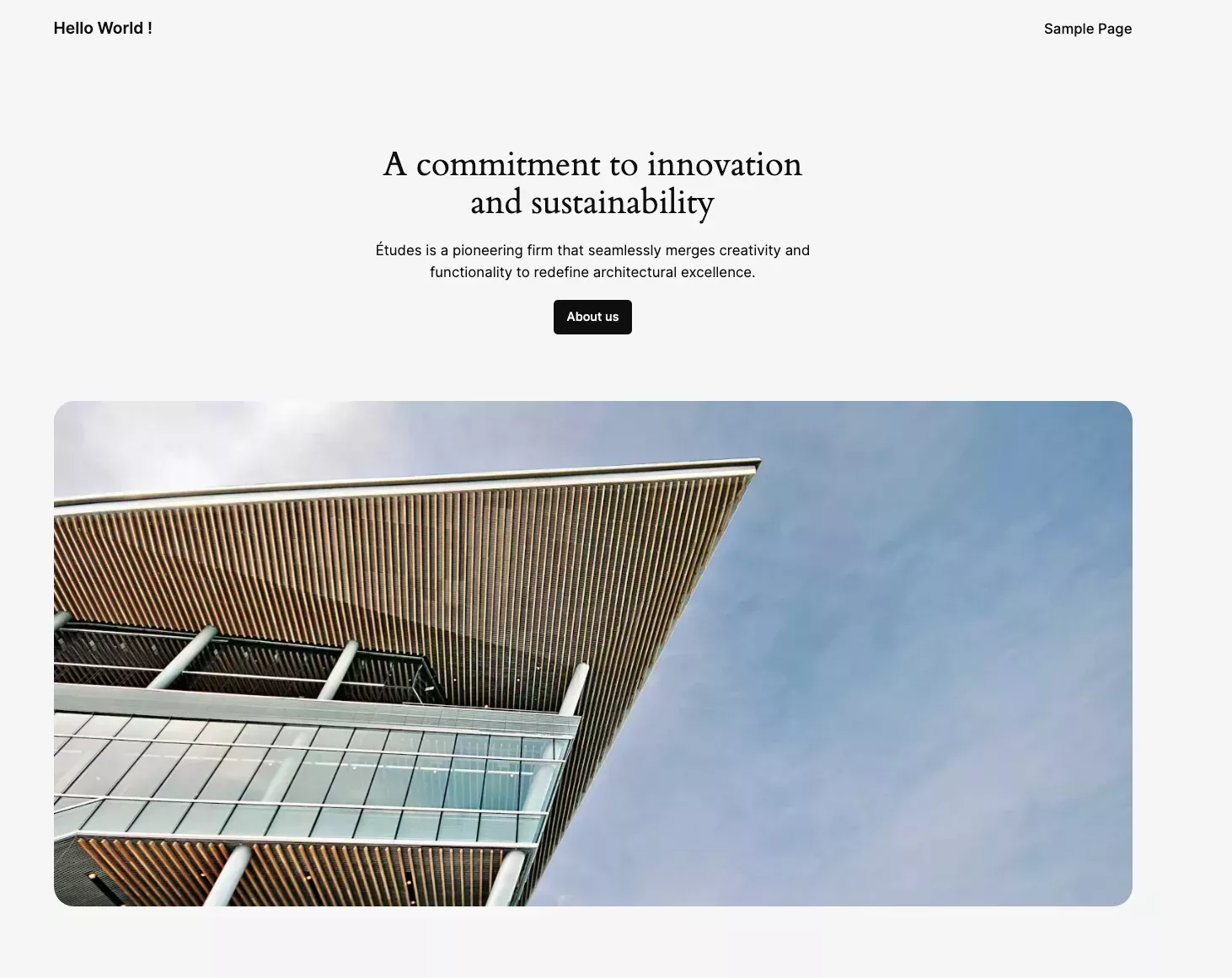 Image that shows default WordPress page